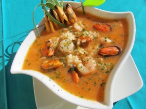 Sopa marinera de arroz