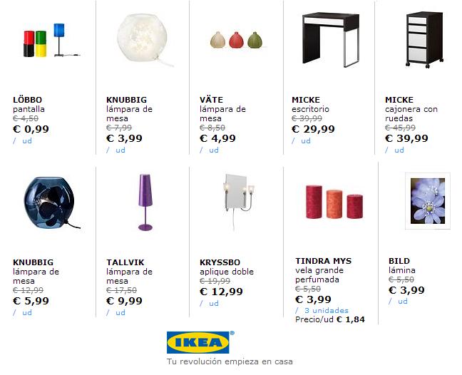 Productos de la web de Ikea