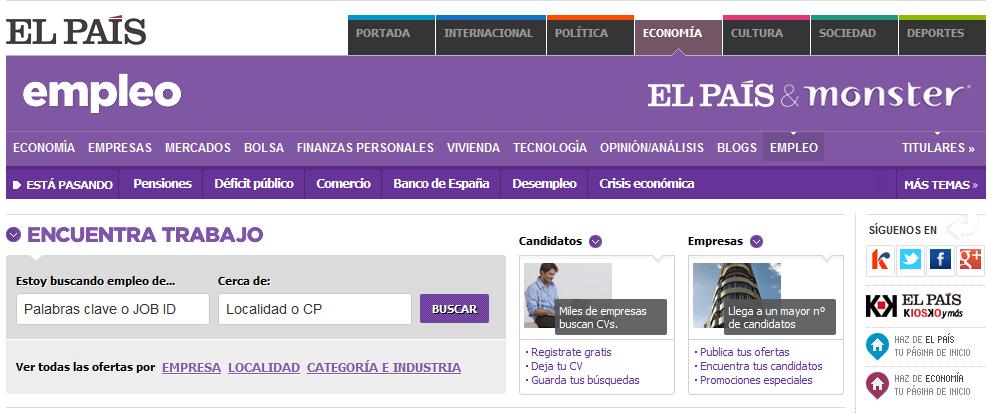 Captura de pantalla de Elpaís.com