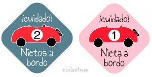 pegatinas personalizadas de bebe a bordo para el coche con nietos a bordo nicolasito.es