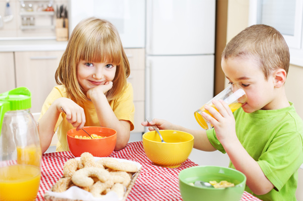 El desayuno para los niños