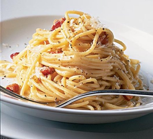 Spaguetti a la carbonara