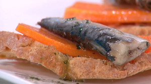 Calabaza con sardinas