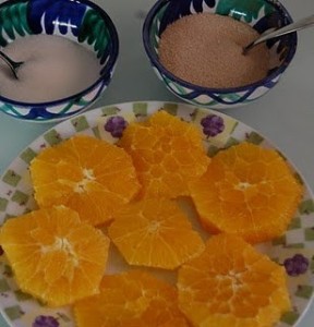 Naranja con azúcar