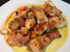 Conejo al ajillo